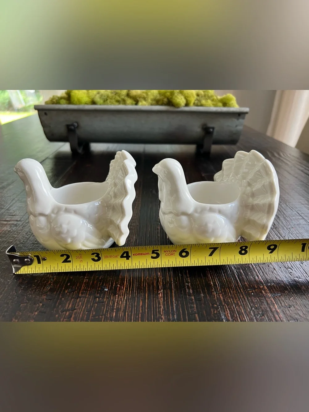 Yankee Candle Co Set of 2 White Ceramic Turkey Candle Holders